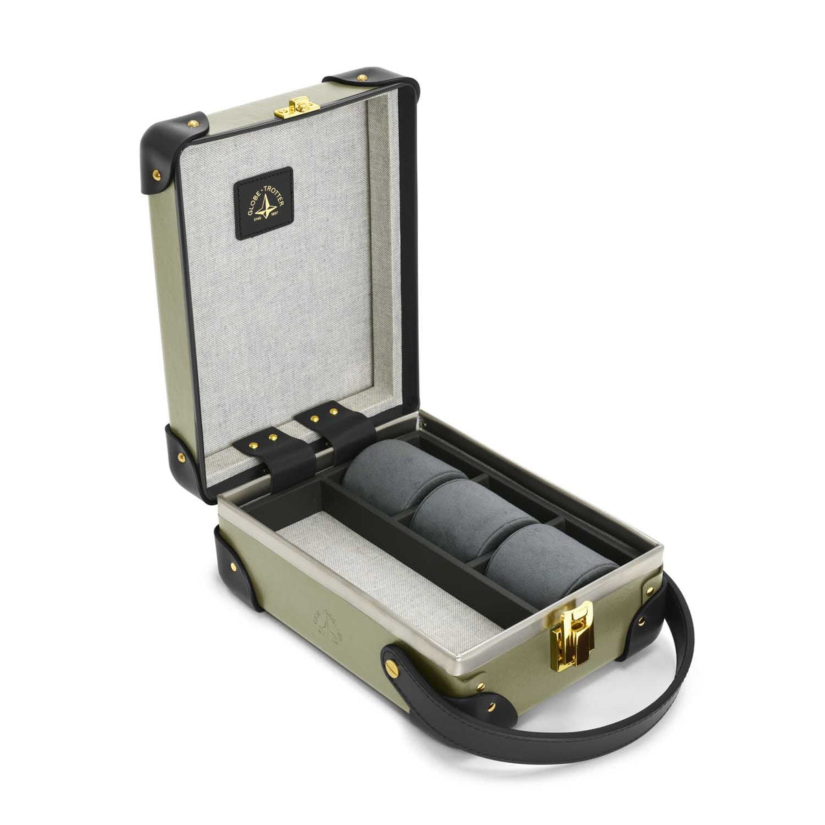 センテナリー · 3 スロット ウォッチケース | オリーブ/ブラック/ゴールド