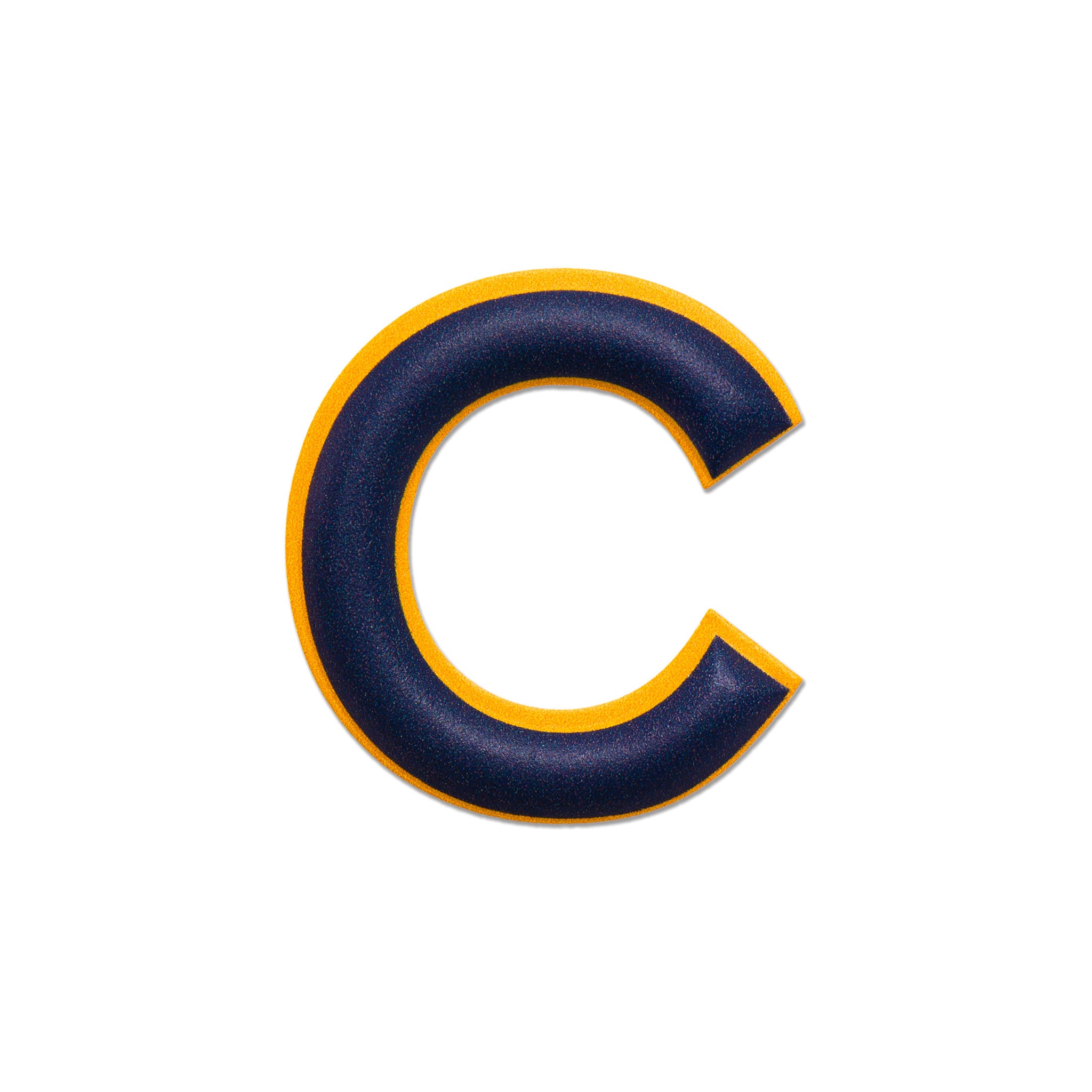 レザーステッカー · アルファベット C | ダークブルー/イエロー