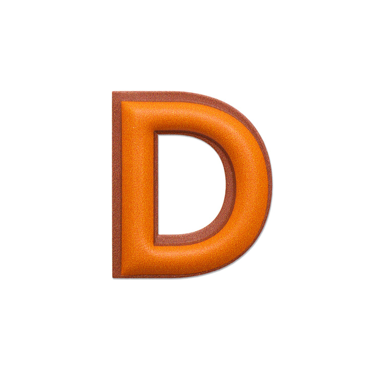 レザーステッカー · アルファベット D | オレンジ/ブラウン