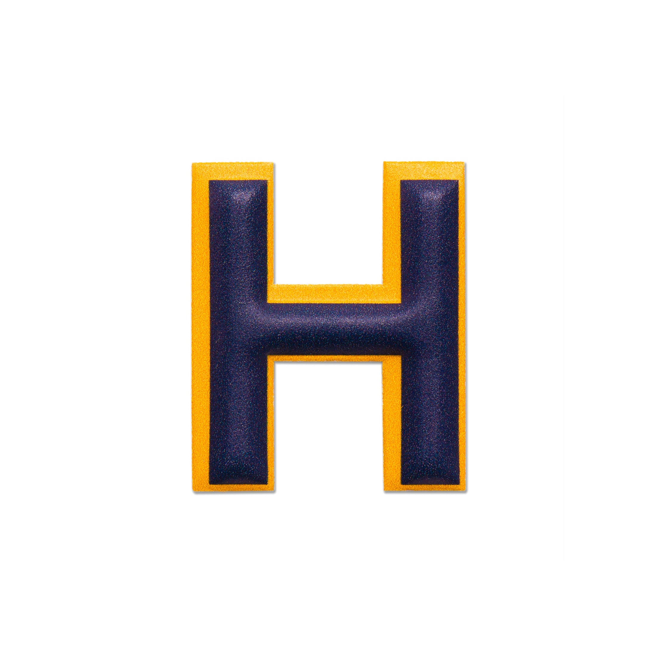 アルファベット · レザーステッカー | イエロー/ダークブルー | H