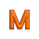 レザーステッカー · アルファベット M | オレンジ/ブラウン