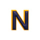 レザーステッカー · アルファベット N | ダークブルー/イエロー