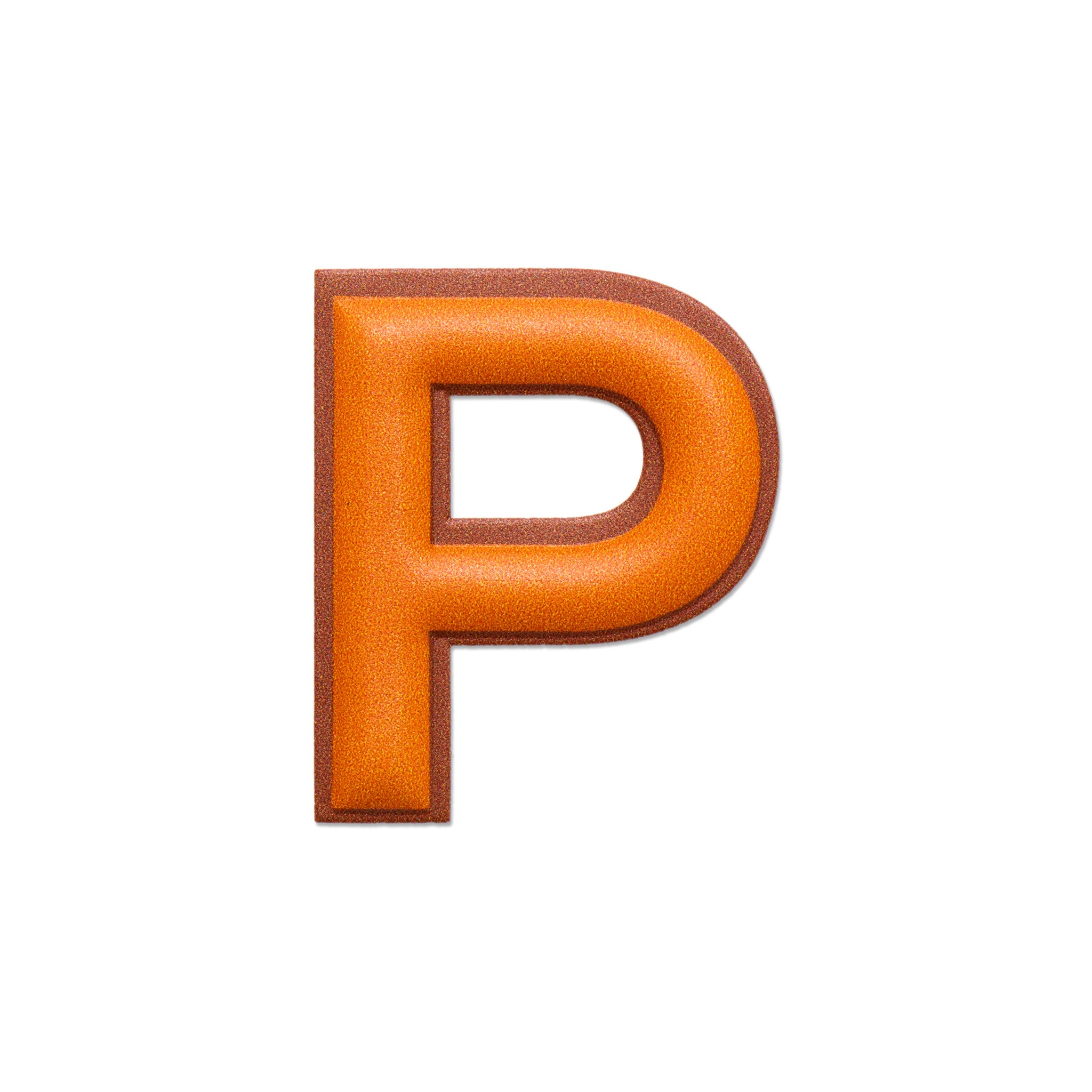 レザーステッカー · アルファベット P | オレンジ/ブラウン