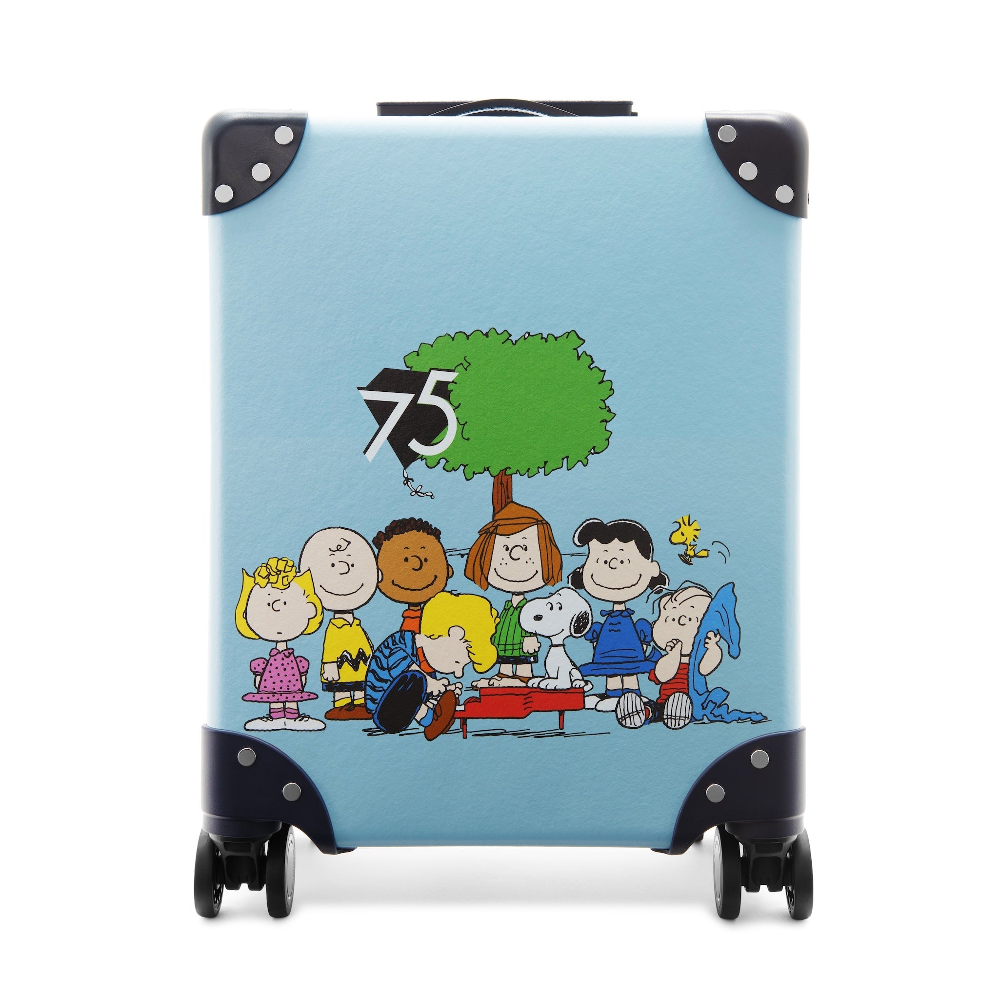 ピーナッツ 75th · ミニキャリーオン - 4 ホイール | パステルブルー/ネイビー/クローム