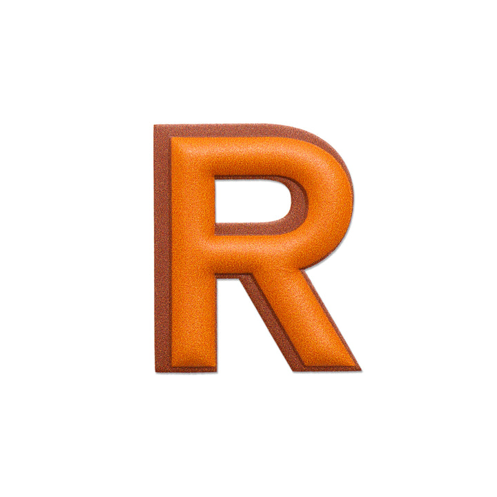 レザーステッカー · アルファベット R | オレンジ/ブラウン