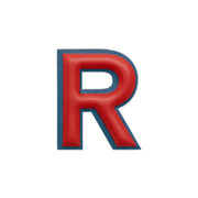 アルファベット · レザーステッカー | レッド/ペトロールブルー | R