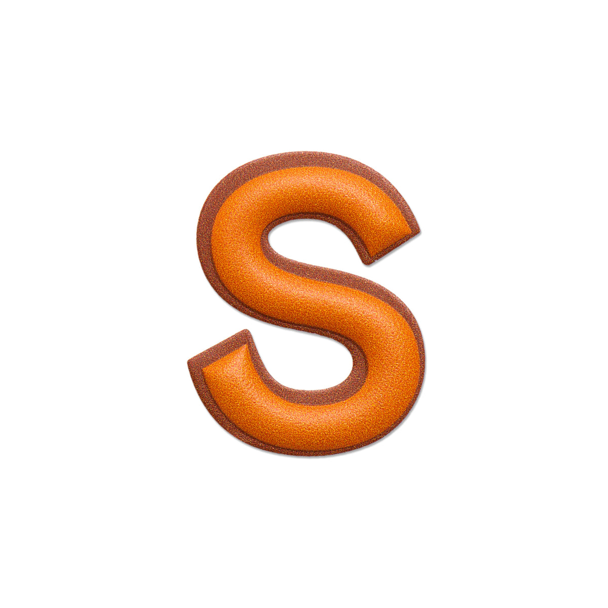 レザーステッカー · アルファベット S | オレンジ/ブラウン