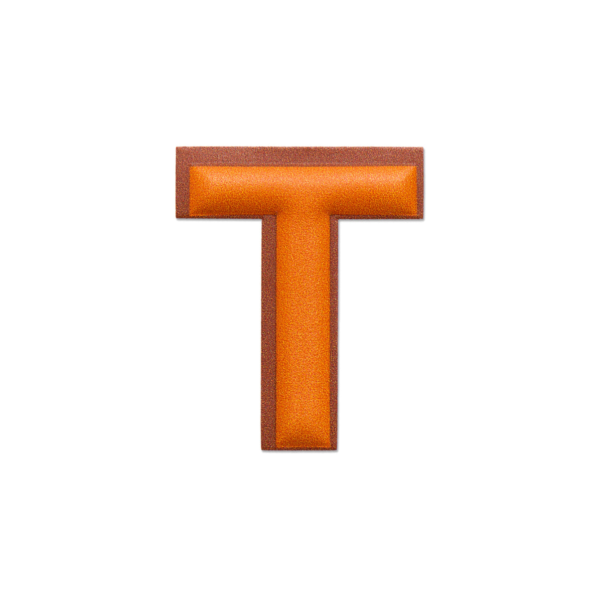 レザーステッカー · アルファベット T | オレンジ/ブラウン