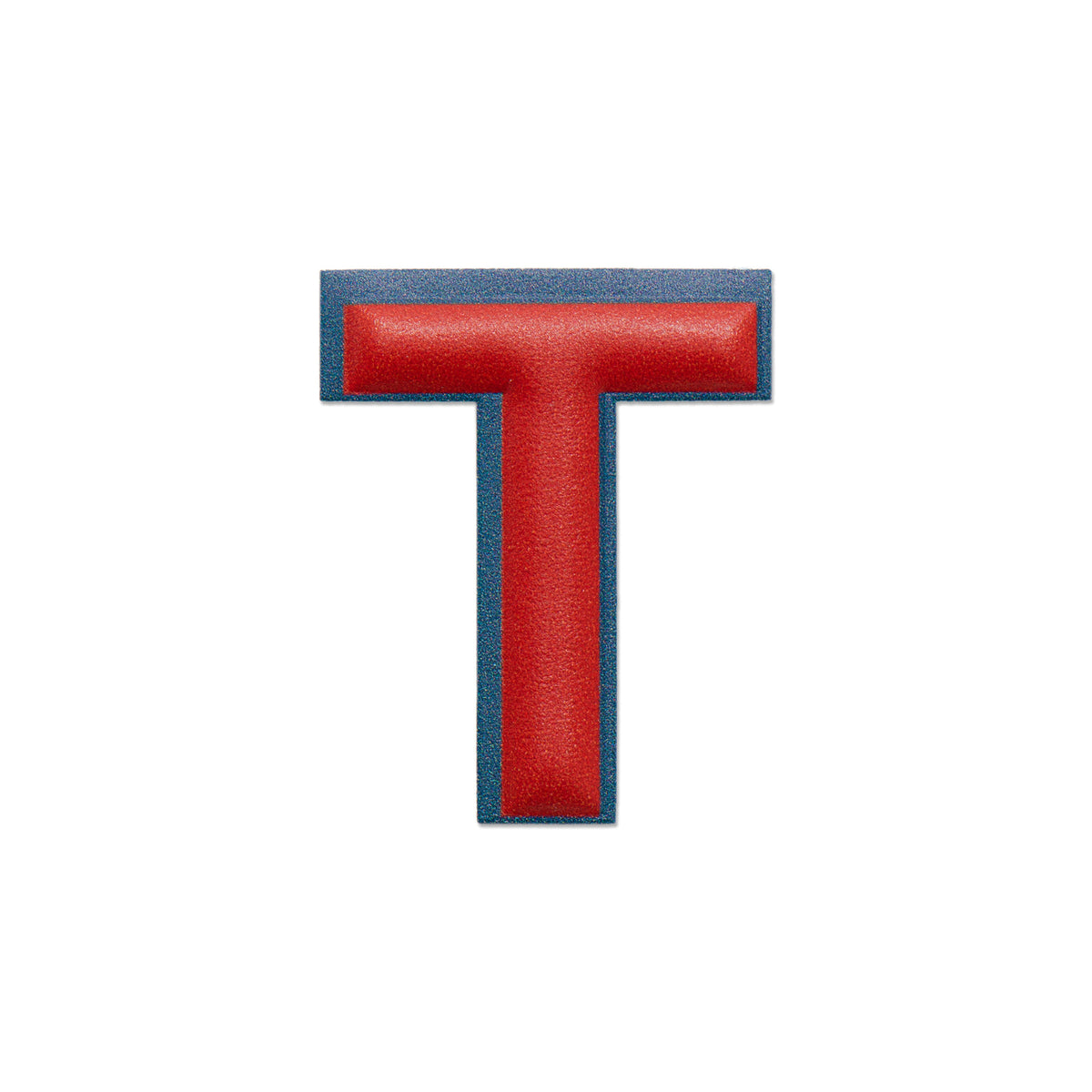 レザーステッカー · アルファベット T | レッド/ぺトロールブルー