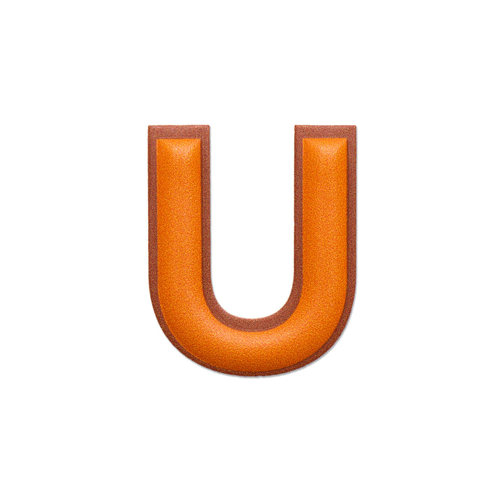 レザーステッカー · アルファベット U | オレンジ/ブラウン