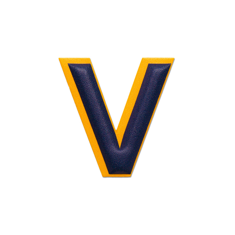 アルファベット · レザーステッカー | イエロー/ダークブルー | V – first image