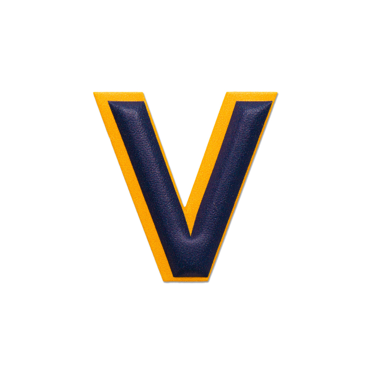 レザーステッカー · アルファベット V | ダークブルー/イエロー