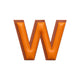 レザーステッカー · アルファベット W | オレンジ/ブラウン