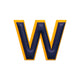レザーステッカー · アルファベット W | ダークブルー/イエロー