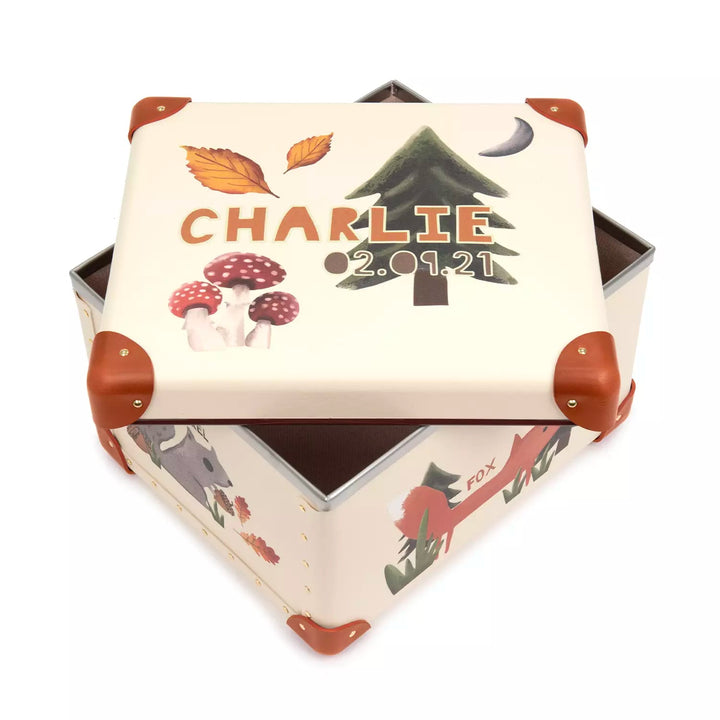 【オンライン限定】チルドレンズ · カスタムキープセイクボックス | ウッドランド - アイボリー/オレンジ
