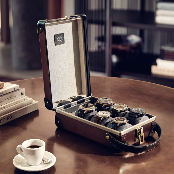 センテナリー · 6 スロット ウォッチケース | オックスブラッド/ブラック