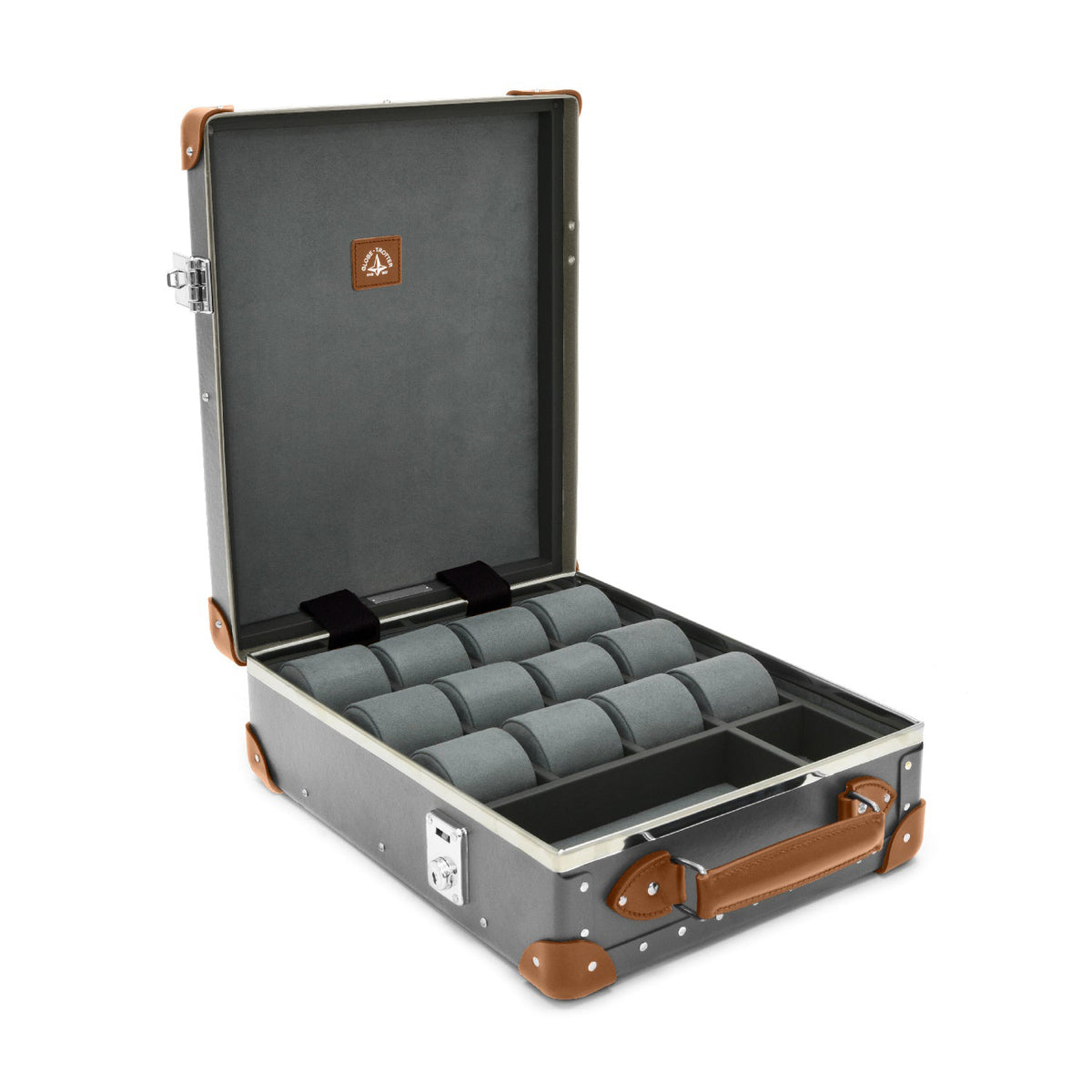 センテナリー · 12 スロット ウォッチケース | グレー/キャラメル